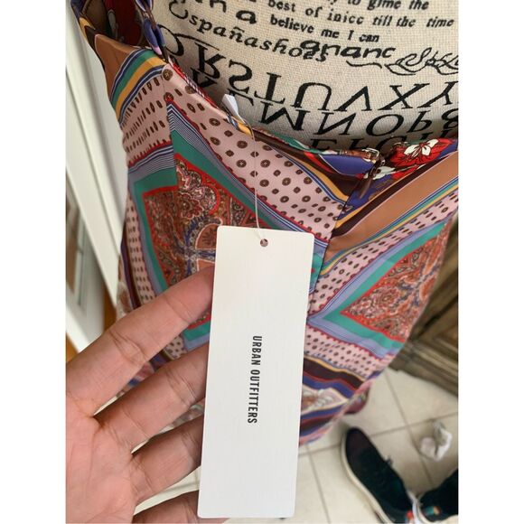 Urban Outfitters Mallory Cowl Neck Mini Slip Dress Spaghetti Strap NWT - Picture 7 of 12